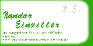 nandor einviller business card